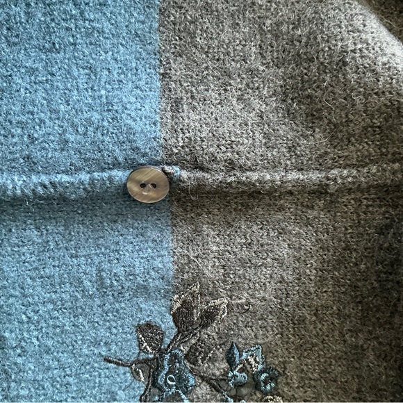 Vtg PENDLETON Blue 100% Virgin Wool Cardigan Button Front Sweater Women's PL - Picture 7 of 10